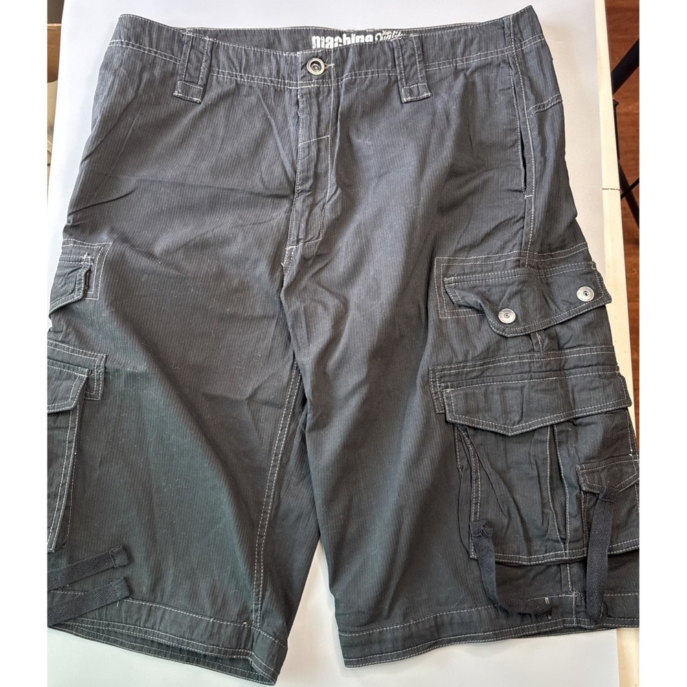 Cargo Shorts Machine Size 38 Mens Black, 100% Cotton YTK Grunge‎
